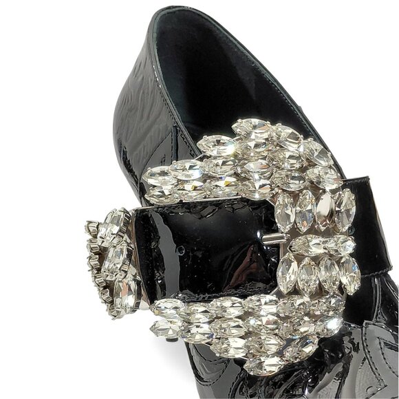 Balmain Clara Western Crystal-Embellished 95mm Womens Black Pumps -US 6- (0570) - Picture 6 of 16